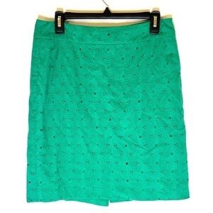 2/$30 Talbots - Green Eyelet Lace Pencil Skirt – Size 6P